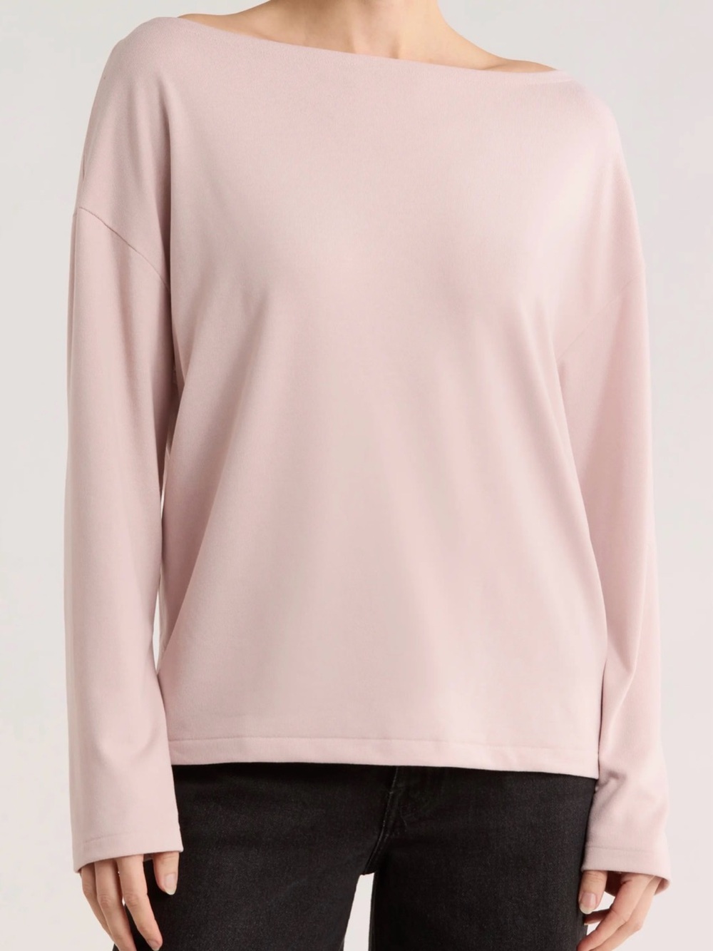 AllSaints Rita LS Tee Mauve Boatneck Relaxed Fit Long Sleeve Top - Picture 12 of 14